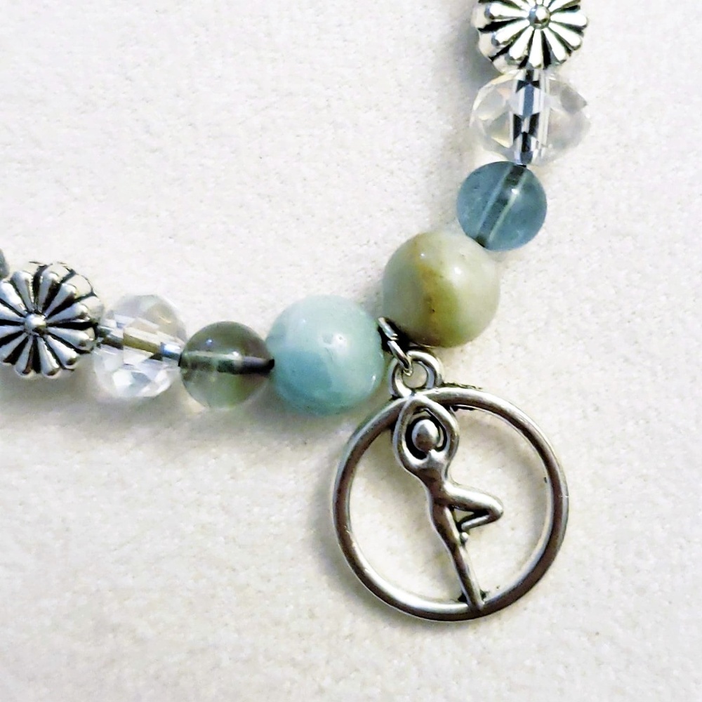 Agate/Amazonite/Moonstone Tree Stretch Bracelet